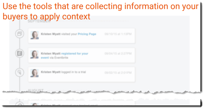 Inbound sales - Explore stage - Use tools that collect buyer information to apply context