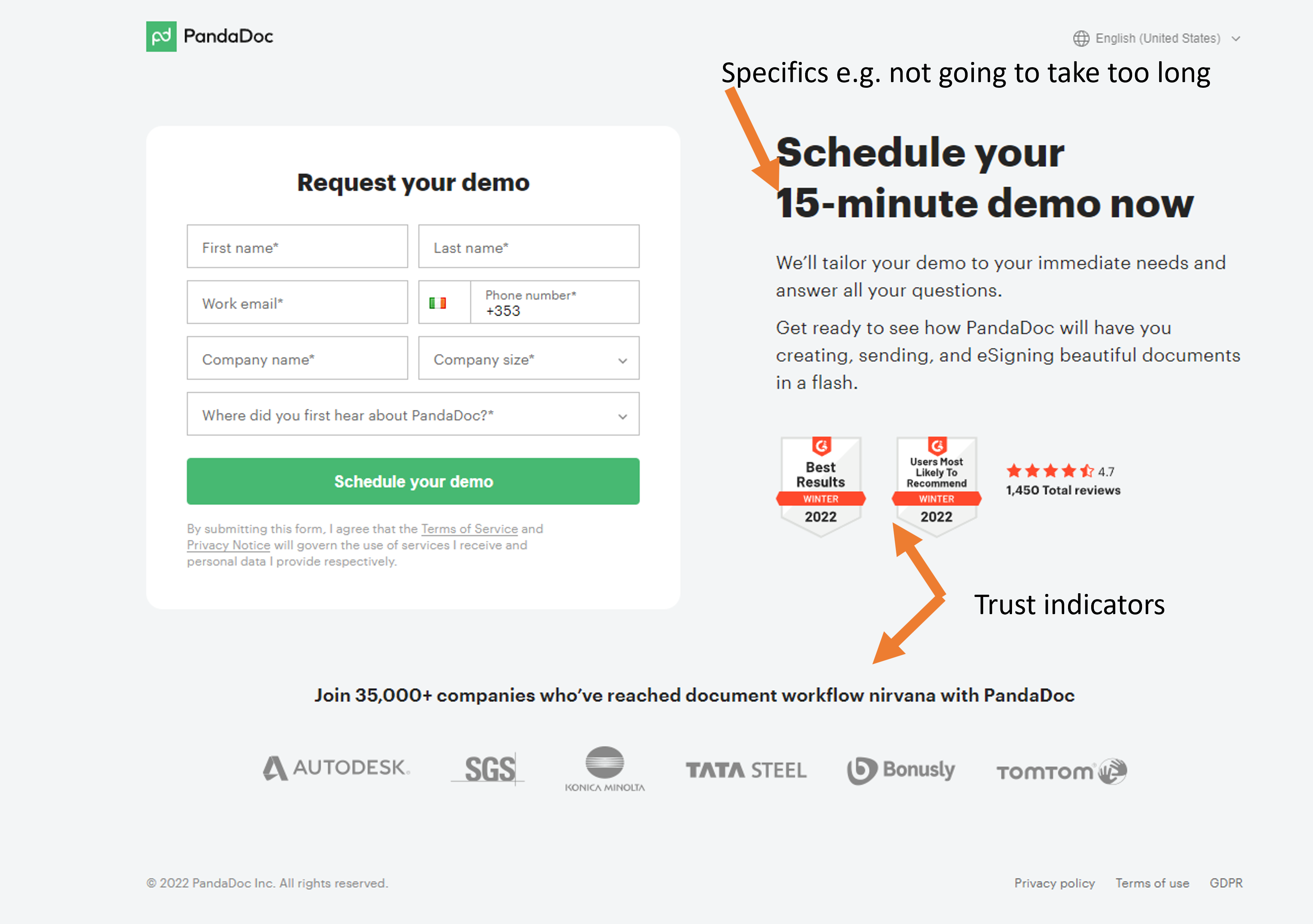 Pandadoc demo form example