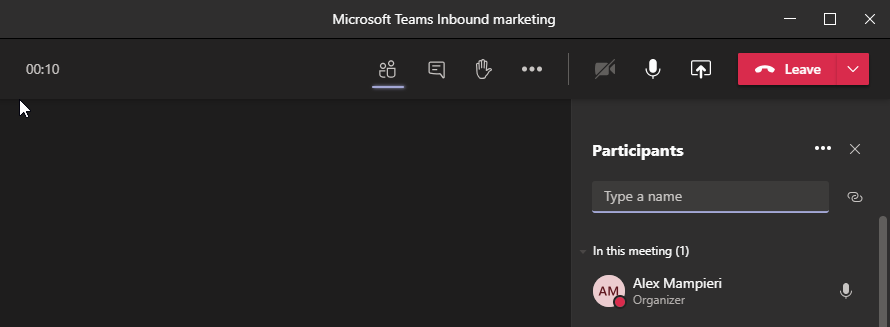 Microsoft teams meeting window